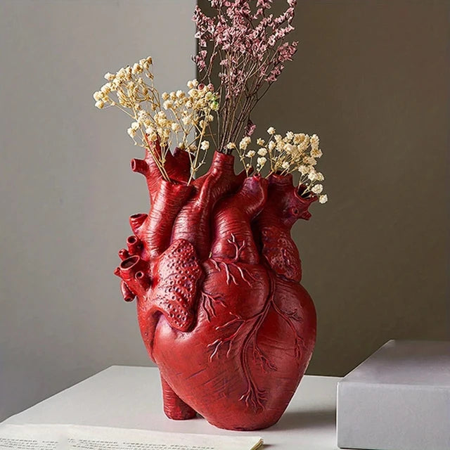 Anatomical Heart Vase, Red store Finish