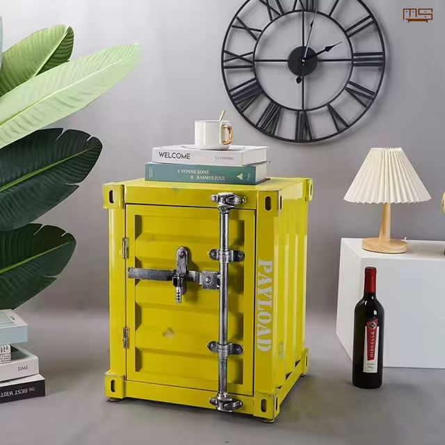 Industrial Container Side Table