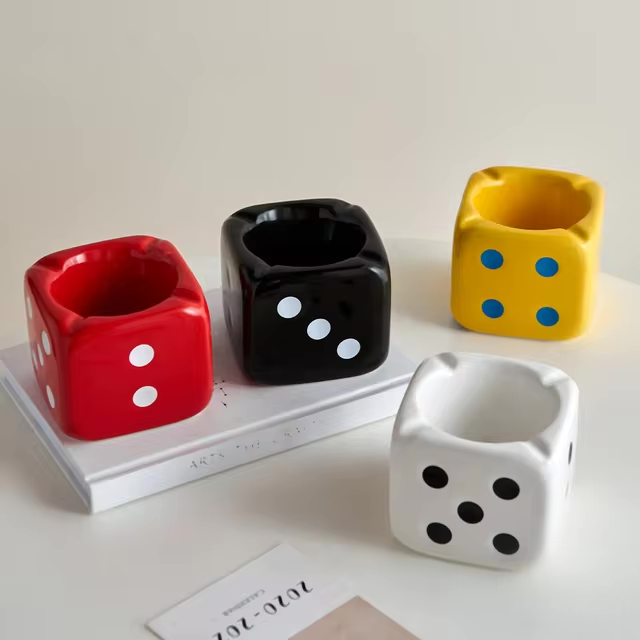 Porcelain Dice Ashtray