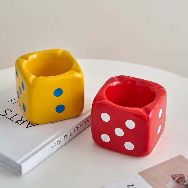 Porcelain Dice Ashtray