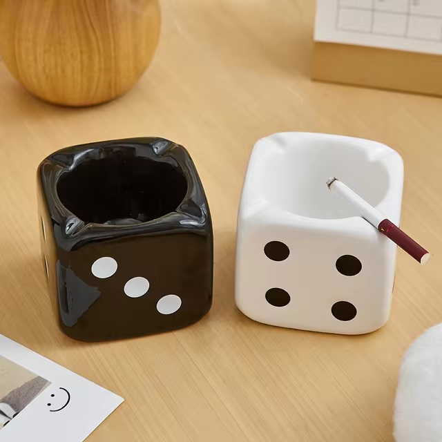 Porcelain Dice Ashtray