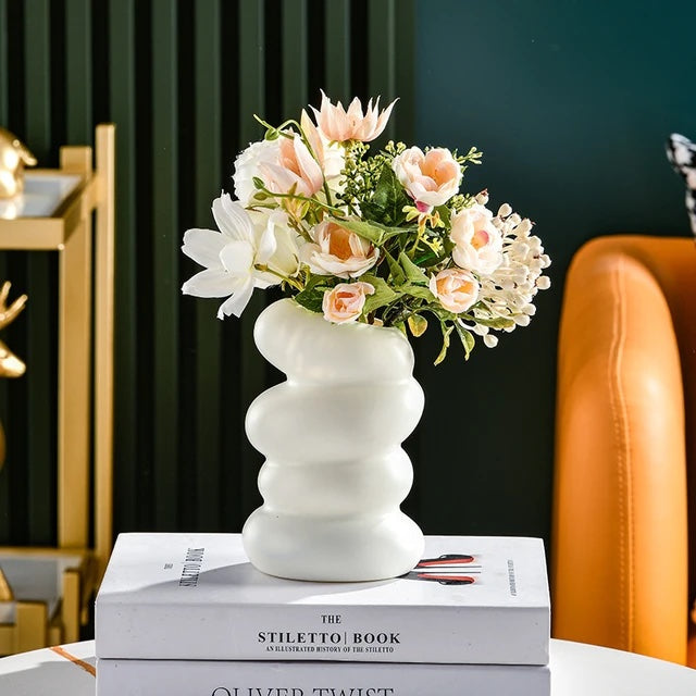 Spiral White Vase